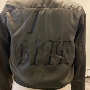 Olive green bomber jacket